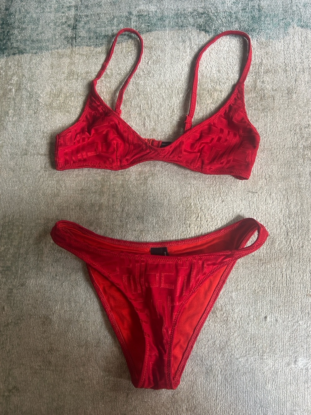 Triangl Vinca Red Bikini Top and Bottoms SIZE SMALL + and SMALL